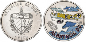 Cuba. 1994. 1 peso. (Kr. 547). Aviones de la I Guerra Mundial - Albatros DII. NI. 12,86 g. S/C.