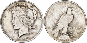 Estados Unidos. 1922. Filadelfia. 1 dólar. (Kr. 150). AG. 26,64 g. MBC.