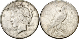 Estados Unidos. 1923. S (San Francisco). 1 dólar. (Kr. 150). Escasa. AG. 26,72 g. MBC+.