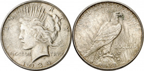 Estados Unidos. 1934. D (Denver). 1 dólar. (Kr. 150). Escasa. AG. 26,71 g. EBC.