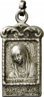 1920. Cocentaina (Alicante). IV Centenario de Nuestra Señora del Milagro. (Cru.Medalles 459). Con anilla. Unifaz. Escasa. Metal blanco. 10,08 g. 19x41...