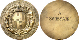 1961. Barcelona. Concurso de escaparates. Fiestas de la Merced. A "Swiss Air". (Cru.Medalles falta). Latón. 46,44 g. Ø54 mm. EBC-.