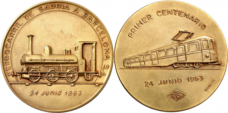 1963. Ferrocarril de Sarrià a Barcelona. (Cru.Medalles 1904). Grabadores: X. y F...