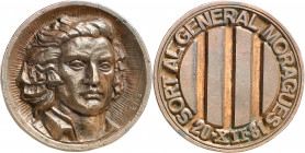 1981. Sort. Al General Moragues. (Cru.Medalles 1964). Ejemplares numerados, éste es el nº 13. Escasa. Bronce. 94,27 g. Ø55 mm. EBC.
