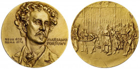 Mariano Fortuny (1838-1874). Grabador: F. Calicó. Bronce dorado. 76,06 g. Ø50 mm. S/C.