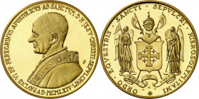 Vaticano. 1964. Pablo VI. Medalla. En estuche. Oro. 35,37 g. Ø45 mm. Proof.