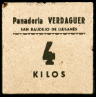San Baudilio de Lluçanés. Panadería Verdaguer. 4 kilos. Cartón cuadrado. MBC-.