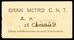 Barcelona. Gran Metro. C.N.T. 25 céntimos. (AL. 1197). MBC+.