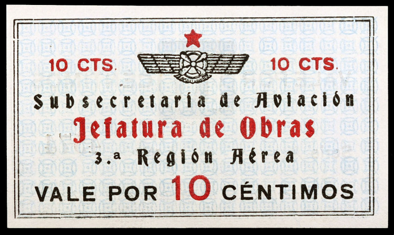 Barcelona. Subsecretaría de Aviación. Jefatura de obras. 3ª Región Aérea. 10 cén...