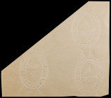 Bellver de Cerdanya. Prueba de 3 sellos en seco sobre un papel. EBC.