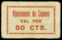 Copons. 50 céntimos. (T. 1008). Cartón. Muy raro. MBC.