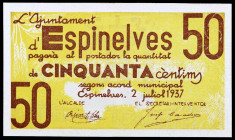 Espinelves. 50 céntimos. (T. 1083a). Raro así. EBC+.