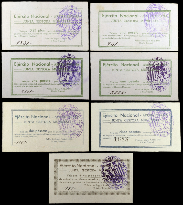 Pobla de Segur, la. Ejército Nacional. Junta Gestora Municipal. 25 céntimos, 1 (...