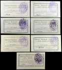 Pobla de Segur, la. Ejército Nacional. Junta Gestora Municipal. 25 céntimos, 1 (tres), 2, 5 y 10 pesetas. (T. 2220, 2221a, 2222, 2223 y 2225). 7 bille...