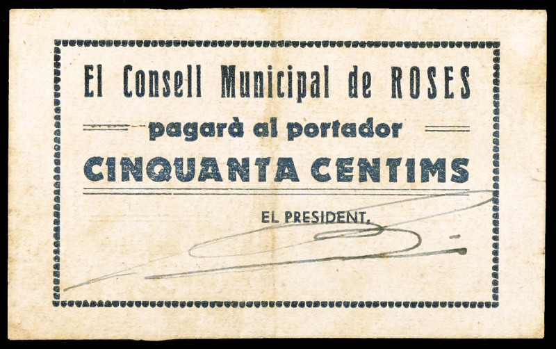 Roses. 50 céntimos. (T. 2555). MBC-.