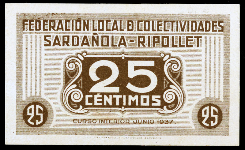 Sardañola. Federación Local de Colectividades. C.N.T.-U.G.T. 25 céntimos. (T. 26...