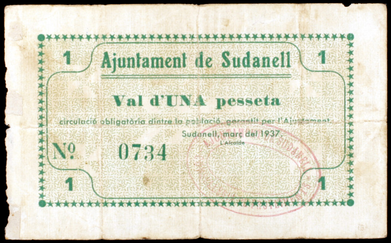 Sudanell. 1 peseta. (T. 2800). Ex Colección Montoliu, Áureo & Calicó 26/04/2018,...