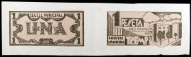 Tremp. 1 peseta. (T. 3021 var). 2 billetes sin cortar y sin numeración. EBC.