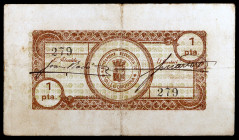 Vallgorguina. 1 peseta. (T. 3092). Nº 279. Raro. MBC-.