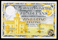 Viladecans. 25 céntimos. (T. 3202). Escaso. MBC+.