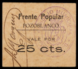 Pozoblanco (Córdoba). Frente Popular. 25 céntimos. (KG. 601b) (RGH. 4282). Cartón. Muy raro. EBC.