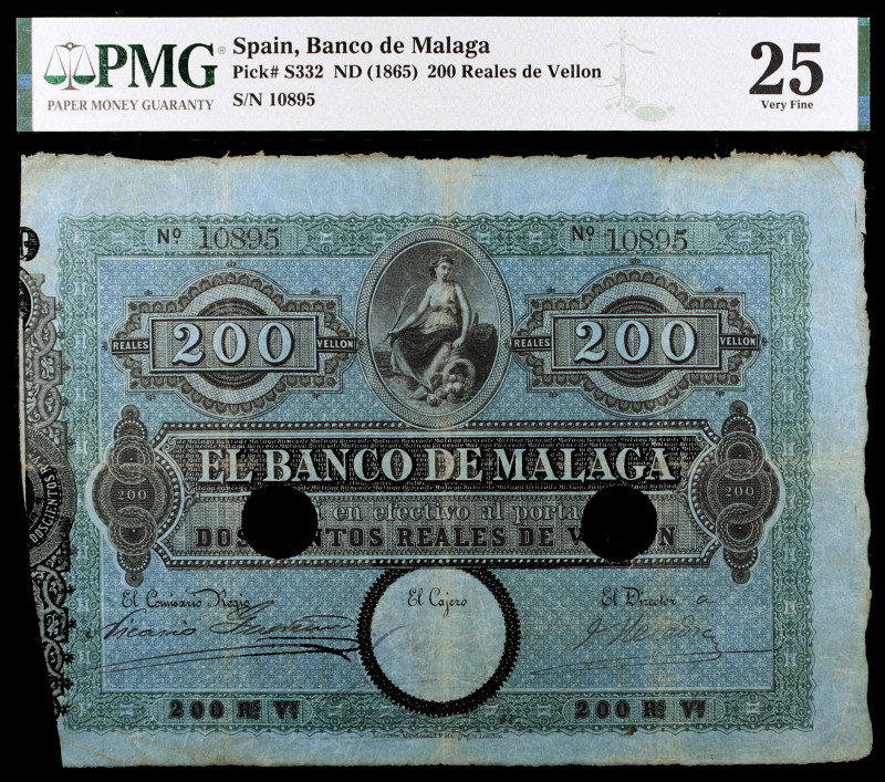 (1856). Banco de Málaga. 200 reales de vellón. (Ed. A105) (Ed. 109). (24 de sept...