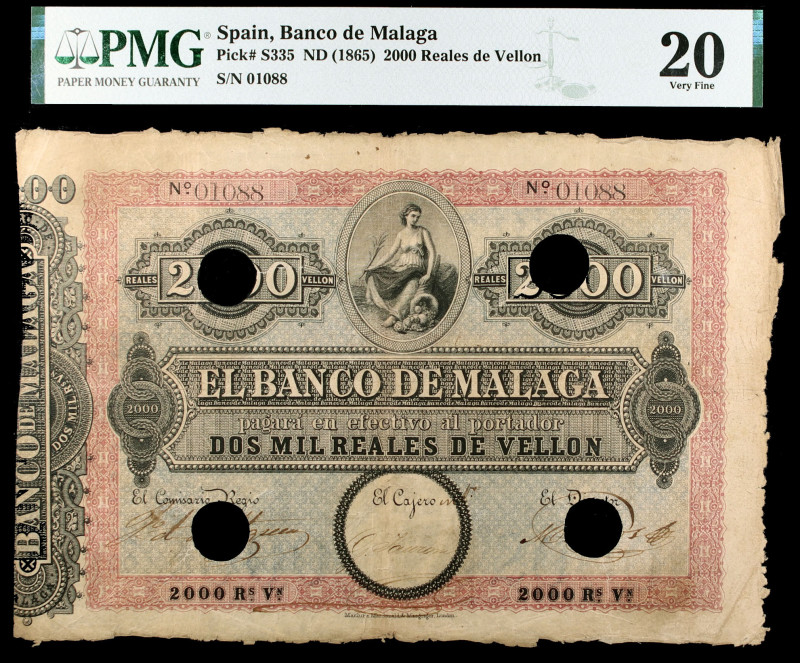 (1856). Banco de Málaga. 2000 reales de vellón. (Ed. A108) (Ed. 112). (24 de sep...