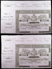 1857. Banco de Zaragoza. 500 reales de vellón. (Ed. A119B) (Ed. 128B). 14 de mayo. Serie C. Sin taladro, ni firmas, ni reverso y con matriz lateral iz...
