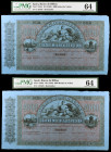 18... (1857). Banco de Bilbao. 4000 reales de vellón. (Ed. A135) (Ed. 148). (21 de agosto). Serie A. Sin firmas y con matriz lateral izquierda. Pareja...