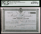 1873. Bayona. Real Hacienda. Bono del Tesoro. 1000 reales de vellón. (Ed. A221) (Ed. 212). 1 de noviembre. Serie C. Certificado por la PCGS como Choic...