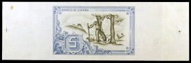 1937. Prueba de las 5 pesetas de Bilbao con matrices laterales. Raro. EBC-.