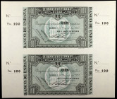 1937. Bilbao. 100 pesetas. (Ed. C41b) (Ed. 390b). 1 de enero. 2 billetes sin cortar y con matrices laterales. EBC+.
