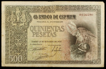 1940. 500 pesetas. (Ed. D45) (Ed. 444). 21 de octubre, El Entierro del Conde Orgaz. Raro. MBC-.