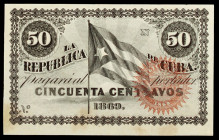 1869. La República de Cuba. 50 centavos. (Ed. CU27) (Ed. 30). Sin numerar y sin fechar. Manchitas en reverso. EBC.