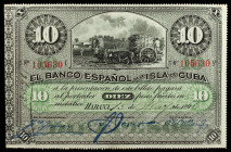 1896. Banco Español de la Isla de Cuba. 10 pesos. (Ed. CU70) (Ed. 73). 15 de mayo. Serie E. Fecha manuscrita. Leve doblez. EBC.