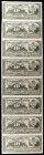 1897. Banco Español de la Isla de Cuba. 10 centavos. (Ed. CU81) (Ed. 84). 15 de febrero. Serie K. Tira con 8 billetes correlativos. S/C-.