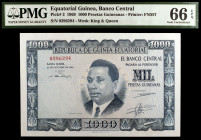 Guinea Ecuatorial. 1969. Banco Central. 1000 pesetas guineanas. (Pick 3). 12 de octubre, Presidente M. Ngnema Biyogo. Impreso en la FNMT. Certificado ...