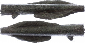 Ancient Greece Tetrahalk 600 - 500 BC
Copper, 6,61 gramm. Black Sea Area, bronze proto-currency, AE arrowhead coinage, (6th century B.C.)