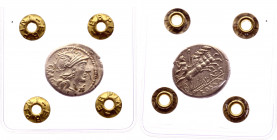Roman Republic AR Denarius 136 BC L. Antestius Gragulus
Crawford 238/1; Antestia 9; Sydenham 451; Silver; Obv: Helmeted head of Roma right, XVI monog...