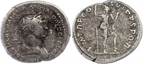 Roman Empire Denarius 114 - 117 AD
Silver, 3,07 gramm. RIC 337, C 27. s Obv: IMPCAESNERTRAIANOOPTIMOAVGGERDAC- Laureate, draped bust right. Rev: PMTR...