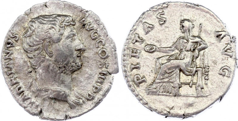 Roman Empire Denarius 134 - 138 AD
Silver, 3,1 gramm. RIC 26. Obv: HADRIANVSAVG...