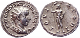 Roman Empire AR Antoninianus 241 - 243 AD Gordianus III
RIC 84; C. 109; Silver 5,09g.; Gordianus III Pius (238-244 AD); Obv: IMP GORDIANVS PIVS FEL A...