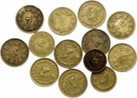 Iran Lot of 13 Coins 20th Century
Aluminum-Bronze; Various Dates & Denominations; VF-XF