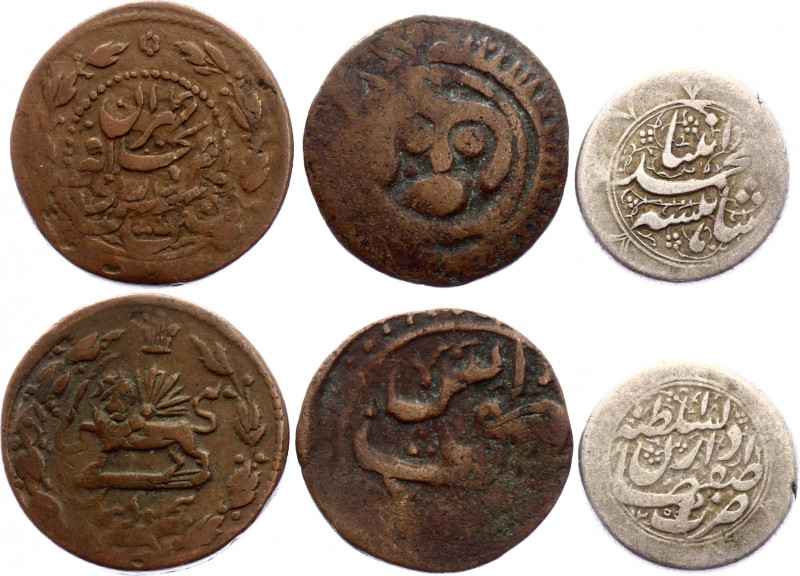 Iran Lot of 3 Coins 19th Century
Copper; Silver; Various Dates & Denominations;...