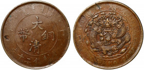 China Empire 20 Cash 1907
Y# 11.2; Copper; VF