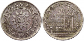 China Fukien 20 Cents 1928 (17)
Y# 389.2; Silver 5,39g.; Canton martyrs; XF