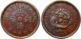China Hupeh 10 Cash CD 1906
Y# 10j.4; Copper; VF/XF