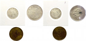 China Lot of 3 Coins 20th Century
with Silver; Various Dates & Denominations