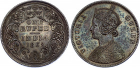 British India 1 Rupee 1862
KM# 473; Silver; Victoria; UNC with amazing toning