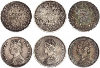 British India 3 x 2 Annas 1874 - 1893
KM# 469, 488; Silver; Victoria